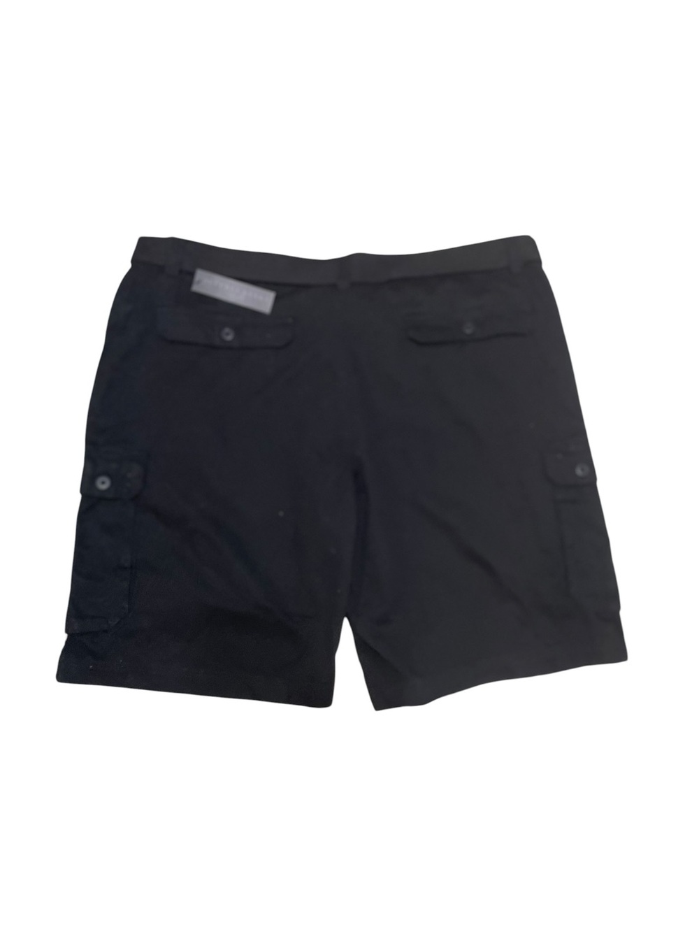 Men's Black Cargo Shorts with Button-Flap Pockets